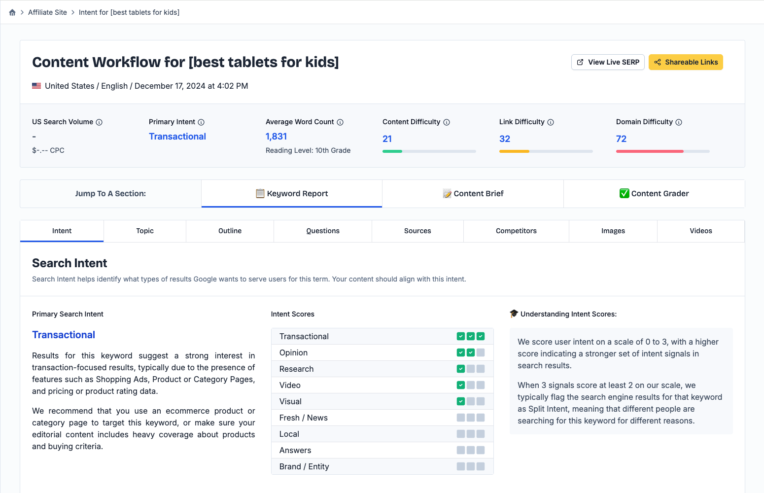 Content Harmony's workflow preview