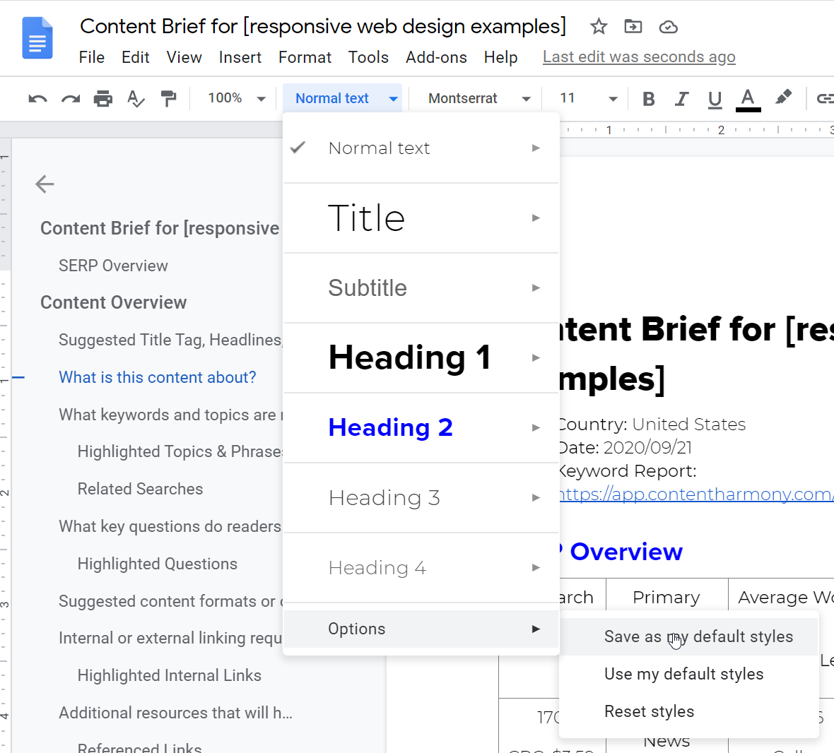 How to set up custom brief templates in Google Drive