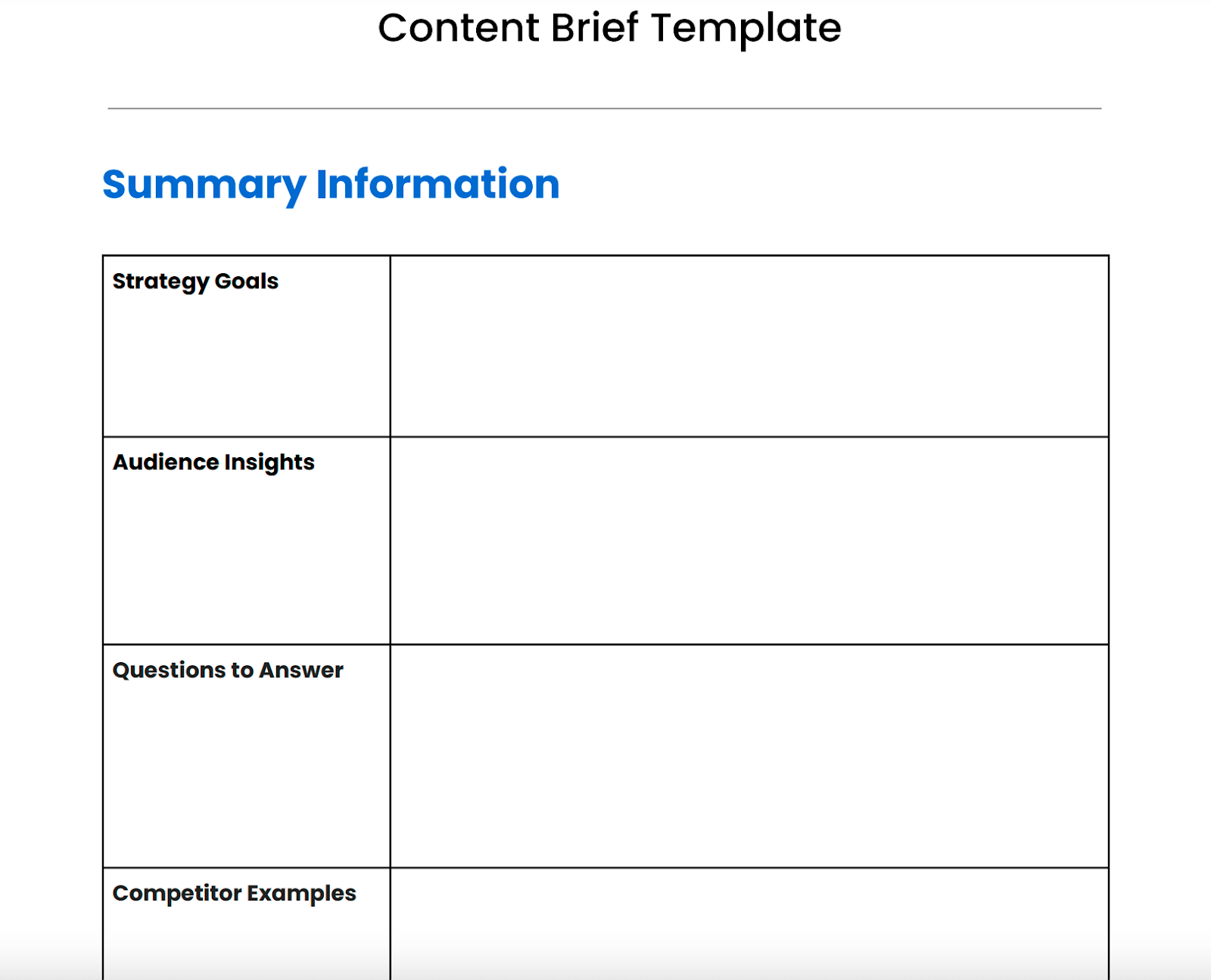 Content Brief Templates: 20 Free Downloads & Examples