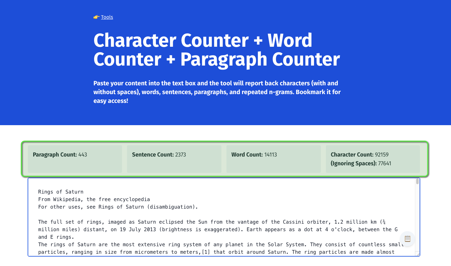 Character Count Online Tool